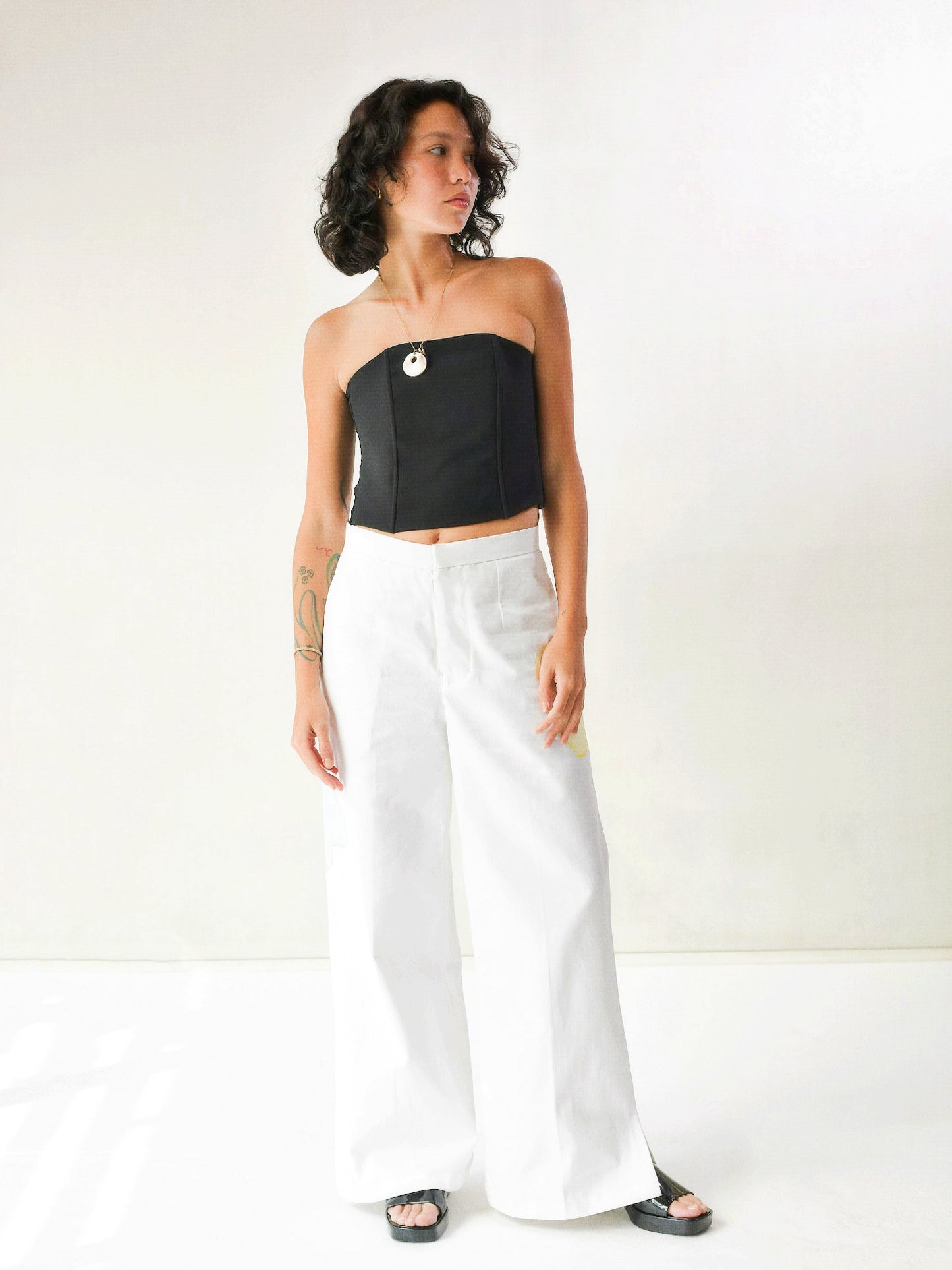 Flower Series Trousers in Blanc