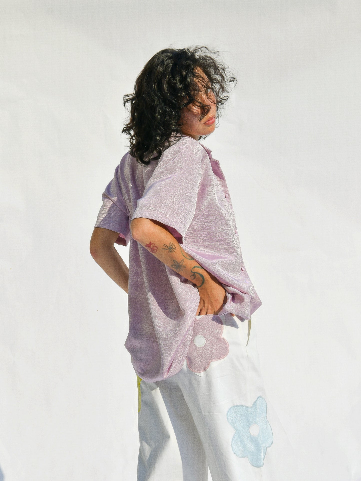 Flower Series Button-up in Orchid