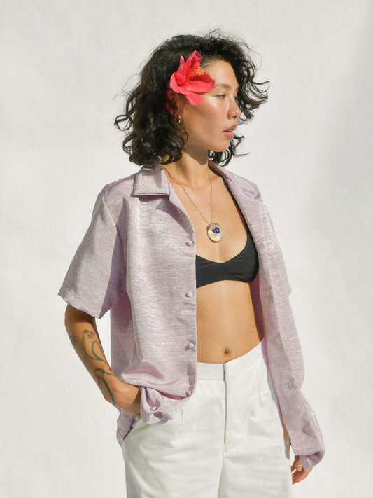 Flower Series Button-up in Orchid